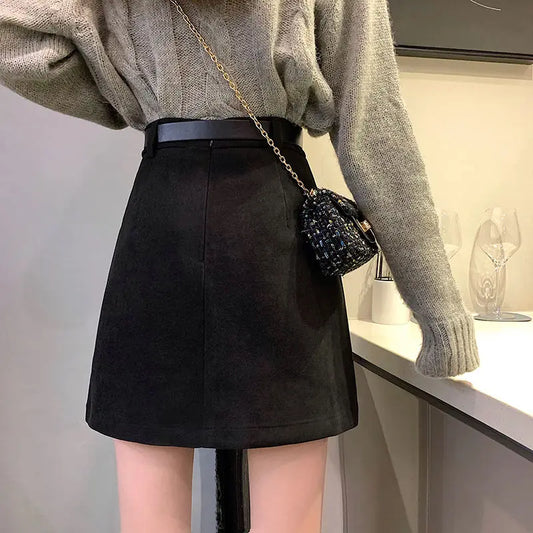 Mini Skirts Women Simple Fashion Solid All-match Temperament Feminine Spring Elegant Daily Ins Retro Casual Basic Bottom Empire