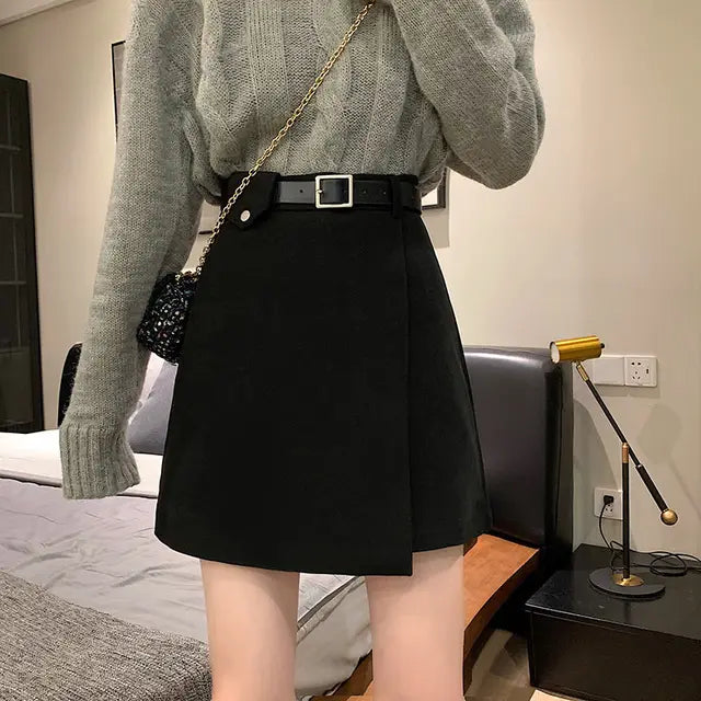 Mini Skirts Women Simple Fashion Solid All-match Temperament Feminine Spring Elegant Daily Ins Retro Casual Basic Bottom Empire