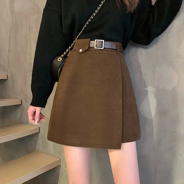 Mini Skirts Women Simple Fashion Solid All-match Temperament Feminine Spring Elegant Daily Ins Retro Casual Basic Bottom Empire