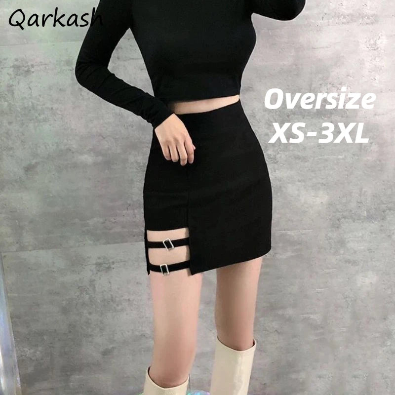 Skirts Women Summer Hollow Out Simple Mujer XS-3XL Retro Trendy Solid High Waist Korean Style Fit A-line Sexy Leisure Faldas Ins