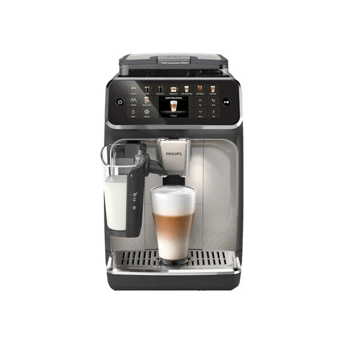 Kaffeevollautomat Serie 5500 EP5546/70 – LatteGo Milchsystem, 20 Kaffeespezialitäten (heiße und kalte), Leiser mit SilentBrew, QuickStart, Schwarz/Silber